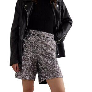 Maeve Silver Sequin Shorts
